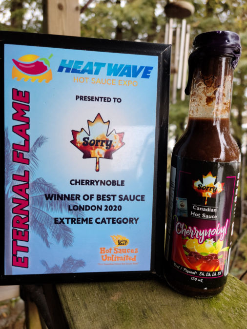 Sorry Sauce Cherrynobyl, 2020 Heat Wave Expo Eternal Flame Winner Best Extreme Sauce